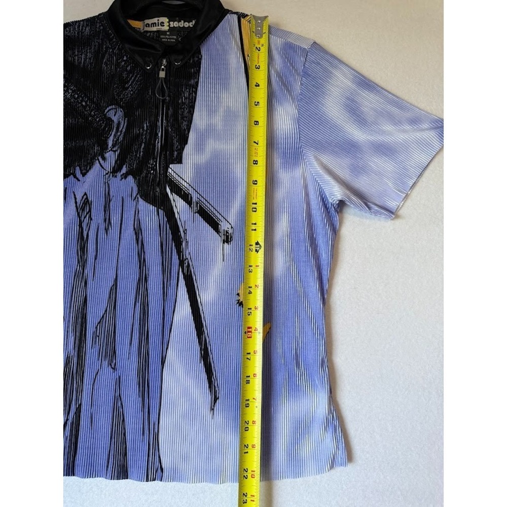 Jamie Sadock Top Women Medium Multicolor Abstract Art Print Zip Golf Stretch - Picture 3 of 13